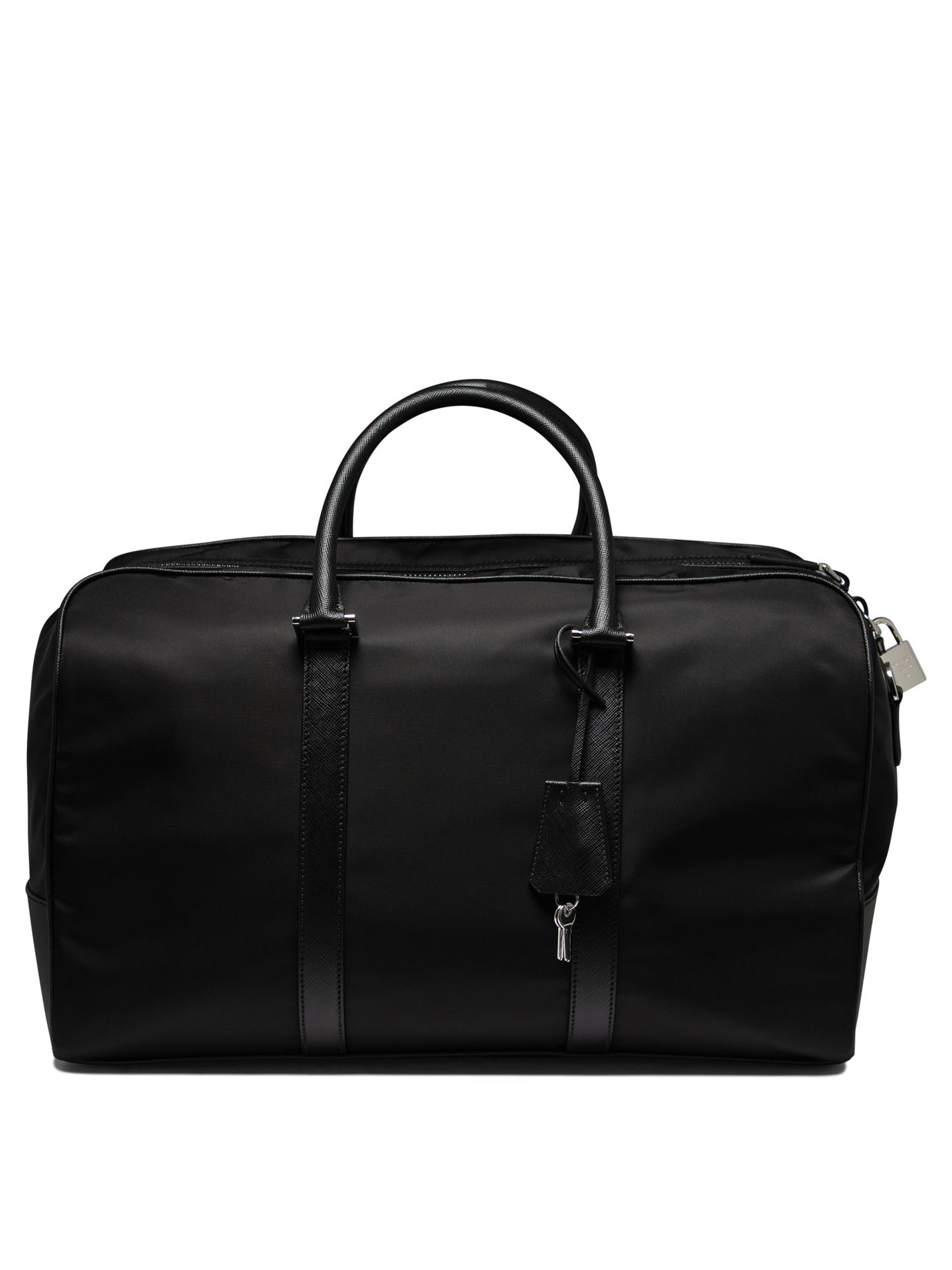 PRADA Black   Re-Nylon and Saffiano leather duffel bag